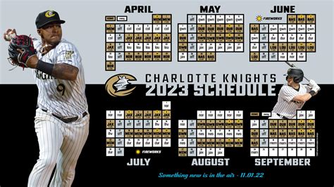 Charlotte knights baseball schedule - You can get great Charlotte Knights tickets by calling (704) 274-8282, ordering online, or visiting Truist Field in person at either of the following locations: Game Days. Box Office, Monday ...